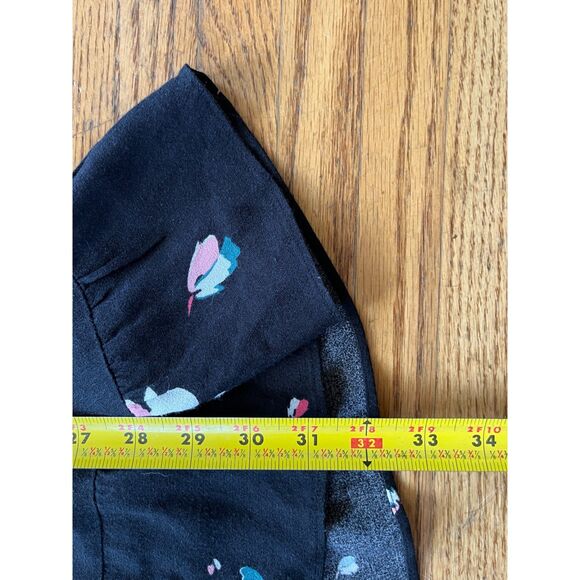 Sezane Black Elena Floral Viscose Boho Ruffle Wrap Mini Dress   Women's Size 36 - Picture 8 of 10